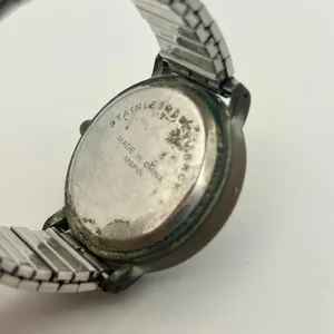 Silver Tone White Dial Stainless Steel Watch Expansion Band Working thumbnail 7