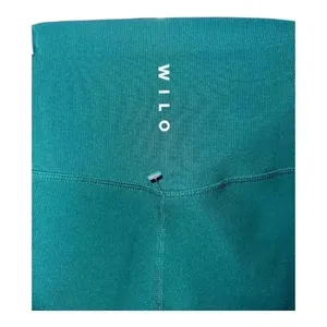 Wilo‎ Base Ribbed Green 7/8 Length Leggings, Large thumbnail 4
