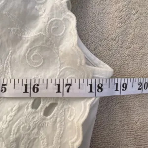Zara White romper embroidery scalloped Large summer coastal nautical thumbnail 5
