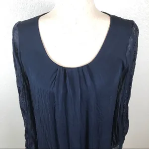 NWT Carla Conti navy silk & lace dress XS‎ thumbnail 3
