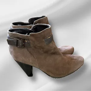 Euro Soft by Sofft Suede Heeled Booties as is‎ thumbnail 3