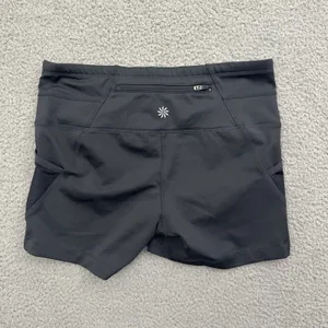Athleta Low Rise Bike Shorts 4" Gray Athletic Athleisure Workout Women's Small thumbnail 2