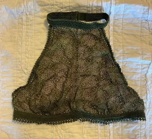 Victoria's Secret Dark Green Crochet Bralette thumbnail 1