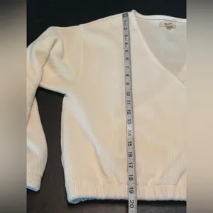 Madewell Cream V-Neck Women's Sweater thumbnail 10