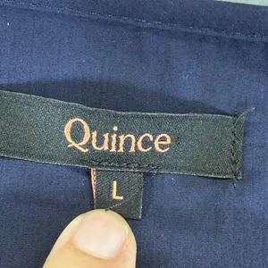 Quince Navy 100% Organic Cotton‎ Poplin Tiered Maxi Dress Large RK001-16278 thumbnail 2