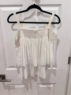 Ramy Brook cream tiered camisole size medium thumbnail 4