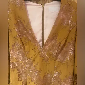 Keepsake‎ the Label Lace Overlay Mini Dress in Golden Yellow Brown Size Small thumbnail 2