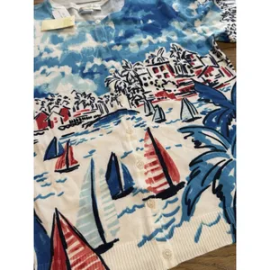 NWT Christopher & Banks Women Size Medium Mediterranean Coast Village Cardigan thumbnail 12