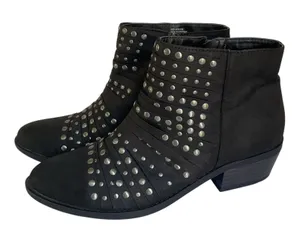 White Mountain Black Studded Ankle Boots Size 8.5 thumbnail 1