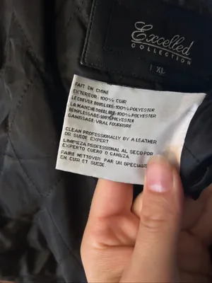 Excelled collection black leather jacket with fur trim around the neck size XL thumbnail 5