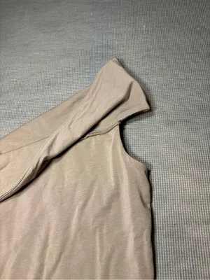 Abercrombie & Fitch Asymmetrical One-Shoulder Ribbed Top Taupe one shoulder Sz S thumbnail 6