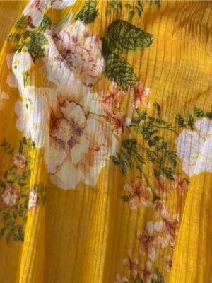 Free People Boho Mirage Yellow Floral Print Hi-Low Tunic Top S thumbnail 13