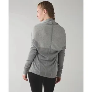 Lululemon Iconic Sweater Wrap knit Drape sweater Gray striped Size 4 Casual thumbnail 10