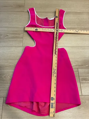Amanda Uprichard Women’s Beeba Dress Hot Pink White Mini Open Back Size M thumbnail 3