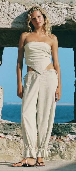 BRAND NEW Zara Stripped Cotton Set thumbnail 1
