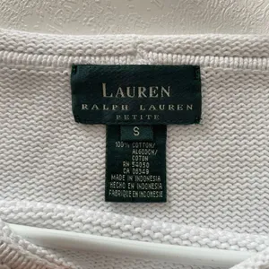 Lauren Ralph Lauren Petite Striped Knit Sweater Women’s Small Green White Cotton thumbnail 5