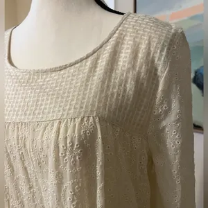 Free People Gemma Eyelet Lace Midi Dress XS Cream Cottage Core Prairie Romantic thumbnail 7
