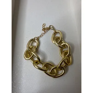 Chunky Gold-Tone Chain Bracelet With Adjustable Clasp Womens Fashion Jewelry thumbnail 2
