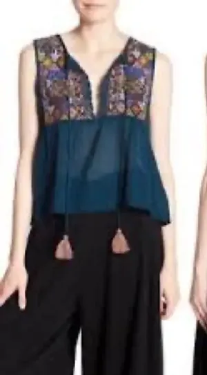 Free People Embroidered Lohri Crop Top thumbnail 1