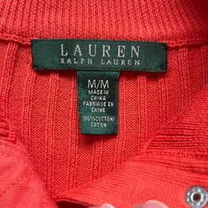 Lauren Ralph Lauren Women's Orange Ribbed Knit Snap Front Sweater Size M thumbnail 5