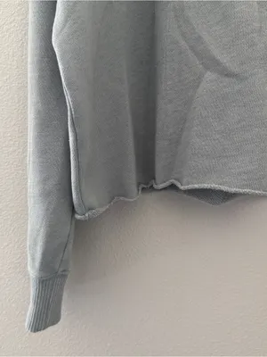 Aerie Cropped Crew Neck Sweatshirt Blue thumbnail 7