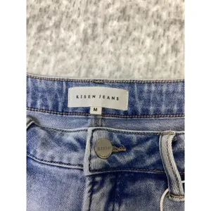 Risen Jeans Tummy Control Distressed High Rise Midi Denim Shorts Light Wash M thumbnail 6