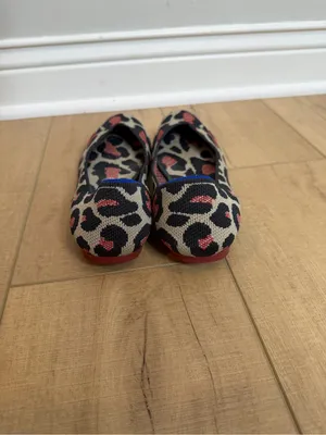 Rothy’s The Flat Red Cat Blue Halo Ballet Flats Women’s 8.5 EU 39 Animal Print thumbnail 3