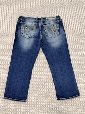 Rock Revival Betty cropped denim capri jeans size 32 thumbnail 12
