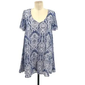 Show Me Your‎ Mumu Kylie Babydoll Mini Dress Teacup Blue White Size Small thumbnail 3
