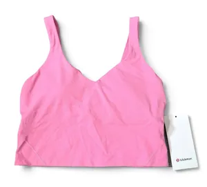 Lululemon Align Tank Top Cropped Size 10 A/B Cup Pink Padded LW1EITS thumbnail 1