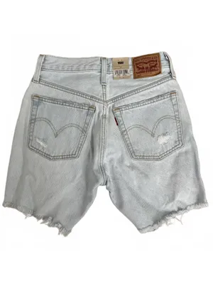 Levi's 501 Mid Thigh Distressed Cotton Shorts Shake It Up NWT Size 24 thumbnail 2