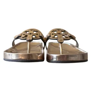 Tory Burch‎ Miller Cloud Sandals Mirrored Metallic Gold Thong Size 10 thumbnail 2