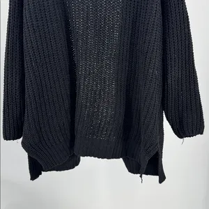 POL Black Open-Knit Women's Cardigan M oversized neutral capsule open front thumbnail 4