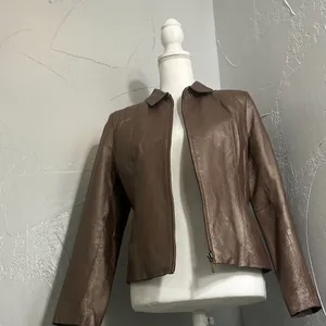 Outfit JP Metallic Brown Leather Jacket with Sheen – Size S thumbnail 8