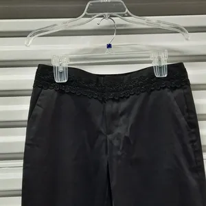 Old Navy Women Pants Size 6 Black Straight Leg Casual Cotton Stretch Slacks thumbnail 4