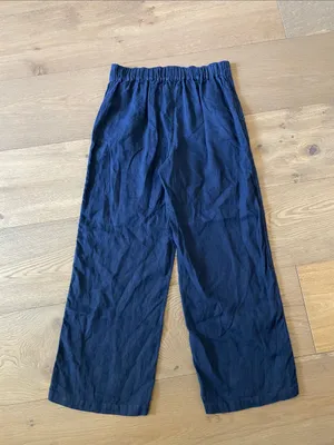 Joie Navy Blue Wide-Leg Pull-On Pants Size Medium 100% Linen thumbnail 9