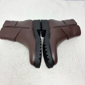 Unisa Dark Brown Casual Zip Up Ankle Boots with‎ Gold Buckle Size 8.5 thumbnail 4