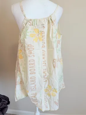 NWT BDG Eva Tie-Front Ruched Strap Trapeze Mini Dress size Large relaxed fit thumbnail 5