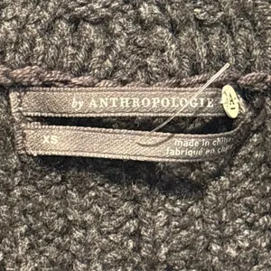 By Anthropologie Gray Chunky Knit Crapped Cardigan Sweater - size XS thumbnail 6