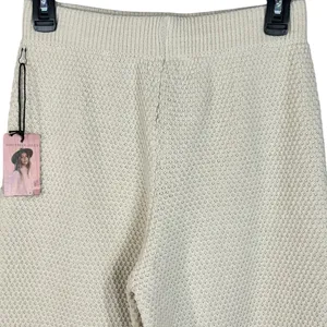 Sincerely Jules Medium Wide Leg Sweater Pants Pull-On High-Rise Stretch Beige thumbnail 2