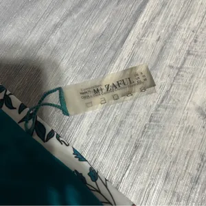 Zaful Teal Green White Floral Swim Suit Bikini Set; Medium thumbnail 3