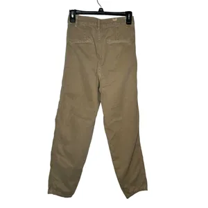 Zara‎ Women's Pants High-Waisted Cotton Pleated Skinny Cotton Denim Tan Size 2 thumbnail 6