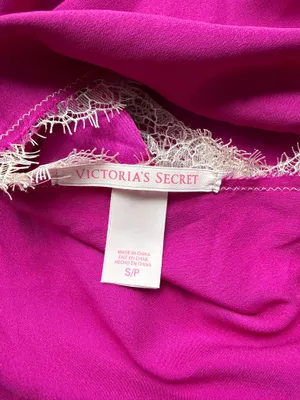 Victoria’s Secret Fuchsia Satin Lace Halter Neck Babydoll Nightie - Size S thumbnail 3