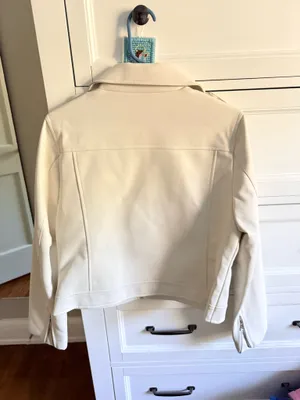 White Leather Jacket Size L thumbnail 2