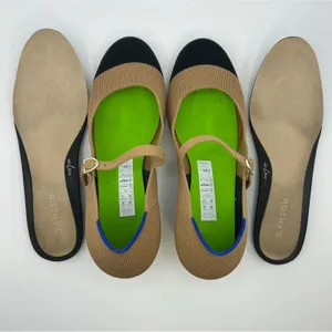 Rothy's The Mary Jane Camel Black Cap Toe Block Heel Knit‎ Shoes Women's 8.5 thumbnail 10