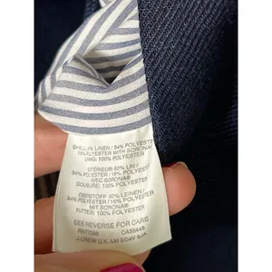 J.Crew Parke Blazer Stretch Linen Navy Blue One Button Career Preppy Size 2 thumbnail 6