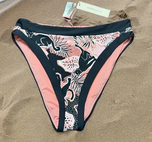 BCBGeneration Bikini Bottom Reversible Peach Black Panther Bathing Suit Sz L NWT thumbnail 1