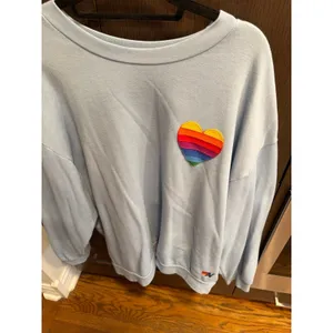 Aviator Nation Rainbow Heart Stitch Crewneck Sweatshirt women's XL thumbnail 2