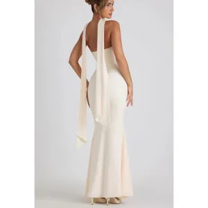 Oh‎ Polly Imogene Ivory Strapless Scarf Detail Maxi Gown NWT Size US 0 thumbnail 3