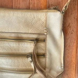 tan vintage cream lucky brand leather purse thumbnail 4